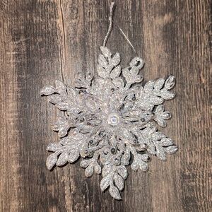 Elegant Silver Snowflake Ornament